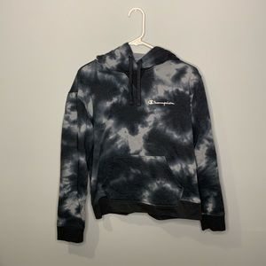 Champion Grey/Black Tie Dye Hoodie